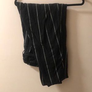 Who What Wear Paper Bag Black and White Striped Pants